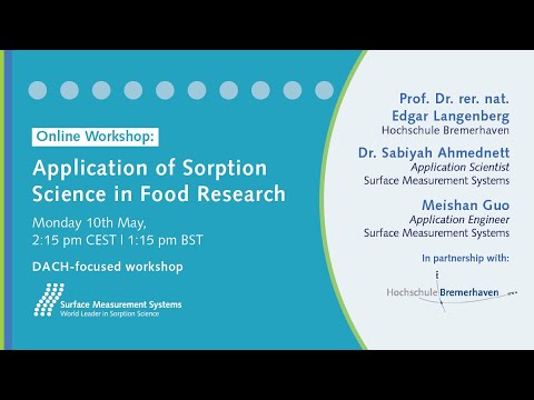 Online Workshop: Application of sorption science in food research