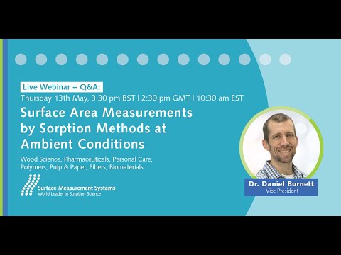 Webinar: BET Surface Area Measurements by Sorption Methods at Ambient Conditions